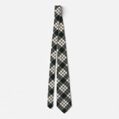 Cravate MacFarlane Tartan moderne noir et blanc (Dos)