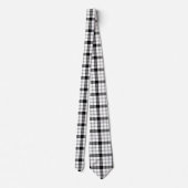 Cravate MacFarlane tartan noir blanc plaid (Dos)