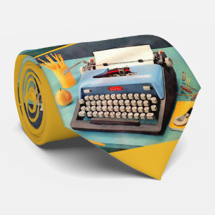 Cravate machine à écrire des années 1950