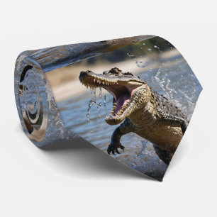 Cravate Mâchoires effrayantes : Crocodile australien sauta