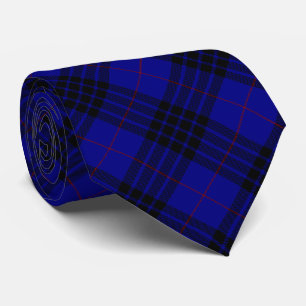 Cravate MacKay tartan bleu noir plaid