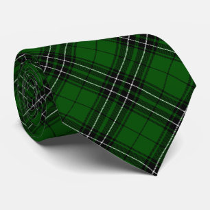 Cravate MacLean Tartan vert et noir plaid