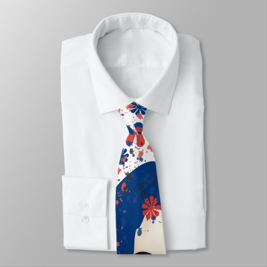 Cravate Madame florale d'encre (Attaché)