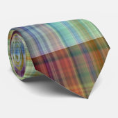 Cravate Madras coloré Plaid Stripe Motif (Roulé)