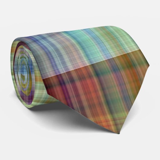 Cravate Madras coloré Plaid Stripe Motif (Roulé)