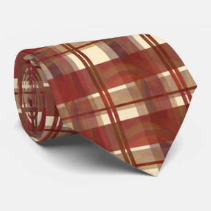 Cravate Madras Plaid Fall Red