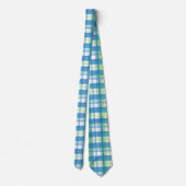 Cravate Madras Plaid Green et Blue (Dos)