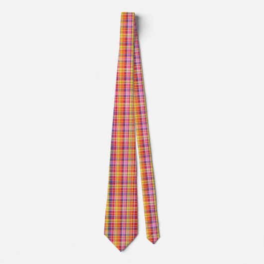 cravate madras-rose (Devant)