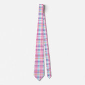 Cravate Madras rose Plaid Motif (Devant)