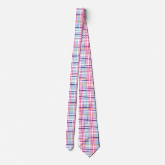 Cravate Madras rose Plaid Motif (Dos)