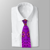 Cravate Magenta Abstrait et Motif Super noir (Attaché)