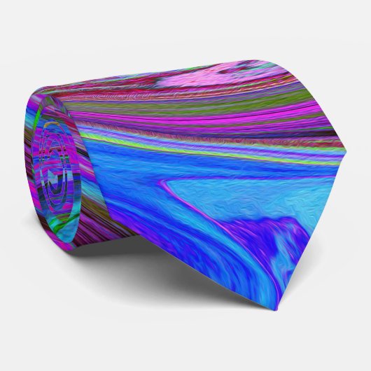 Cravate Magenta Swirl coloré Retro Design abstrait (Roulé)