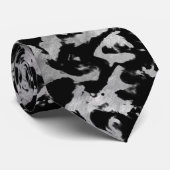 Cravate Magie abstraite - noir argenté (Roulé)