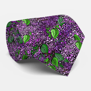 Cravate Magnifique lilas violet Fleur de l'État du New Ham