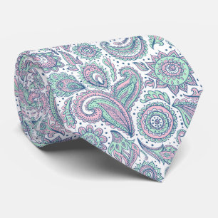 Cravate Magnifique motif floral de paysage vintage