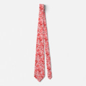 Cravate Magnifique motif floral paisley rouge blanc (Devant)