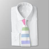 Cravate Magnifique Pastel Arc-en-ciel blanc rayures (Attaché)