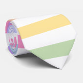 Cravate Magnifique Pastel Arc-en-ciel blanc rayures (Roulé)