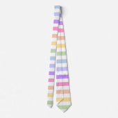 Cravate Magnifique Pastel Arc-en-ciel blanc rayures (Dos)