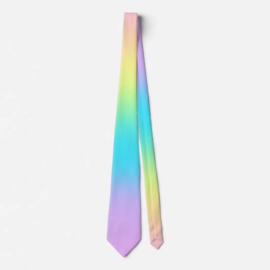 Cravate Magnifique Pastel Arc-en-ciel Dégradé Mariage Neck (Devant)