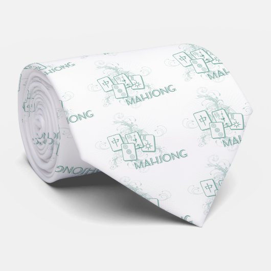 Cravate mahjong bleu (Roulé)