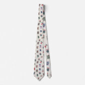 Cravate MahJong jeu mosaïques symboles design (Devant)