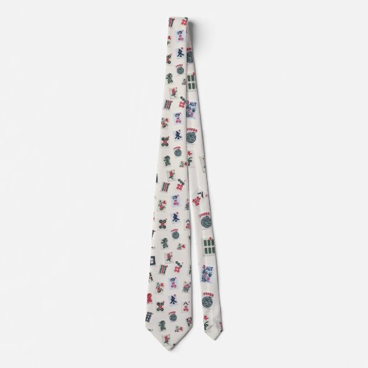 Cravate MahJong jeu mosaïques symboles design (Devant)