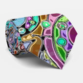 Cravate Main Et Numériquement Peint Motif Art 10 (Roulé)