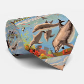 Cravate Main Painted by Number | Dolphins | (Roulé)