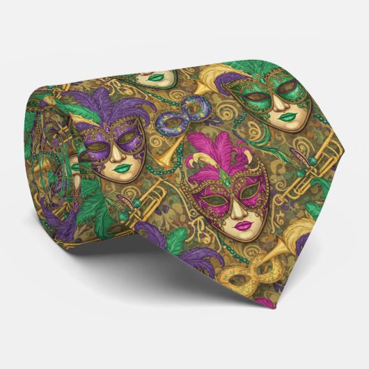 Cravate Majesté de Mascarade Mardi Gras (Roulé)
