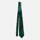 Cravate Malachite vert foncé et strate d'huile d'or (Dos)