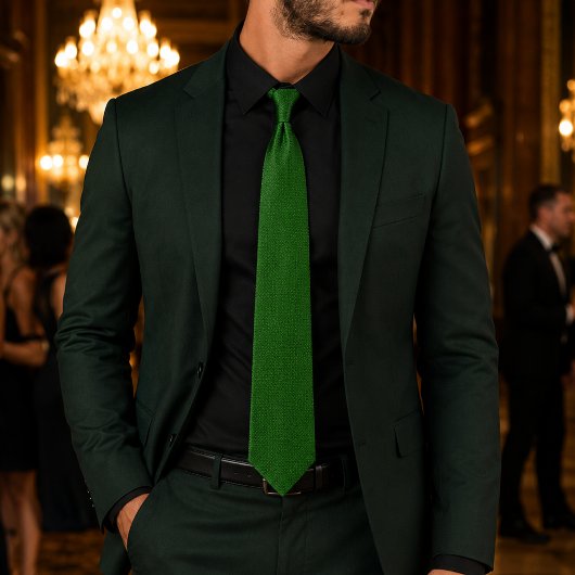 Cravate MALRIC – Écharpe à micro-motif vert émeraude
