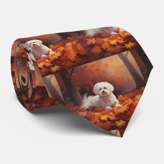 Cravate Maltais en automne Feuilles automne Inspiration (Roulé)