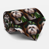 Cravate Malti Tzu Chien en Robe de la Saint Patrick (Roulé)