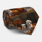 Cravate Malti tzu Puppy Citrouille d'automne (Roulé)