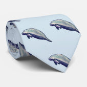 Cravate Manatee Peinture Motif de plage côtière (Roulé)
