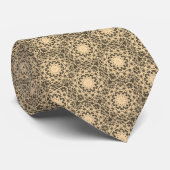 Cravate Mandala atomique gris et bronze (Roulé)