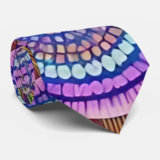 Cravate Mandala bleu (Roulé)