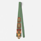 Cravate Mandala de lapin vert (Devant)