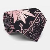 Cravate Mandala de l'oeil rose noir (Roulé)