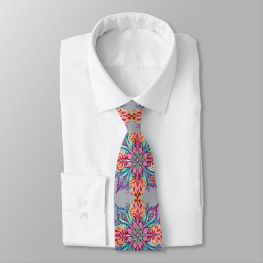 Cravate Mandala étoile florale (Attaché)