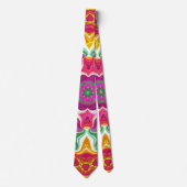 Cravate Mandala fleuri brodé de fils légers (Devant)