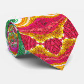 Cravate Mandala fleuri brodé de fils légers (Roulé)