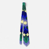 Cravate Mandala Motif 02 en bleu foncé (Dos)