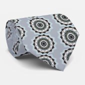 Cravate Mandala noir et bleu (Roulé)