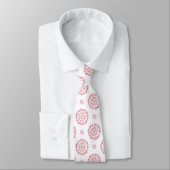 Cravate Mandala Orange Red Pink Lesbian Pride Drapeau (Attaché)