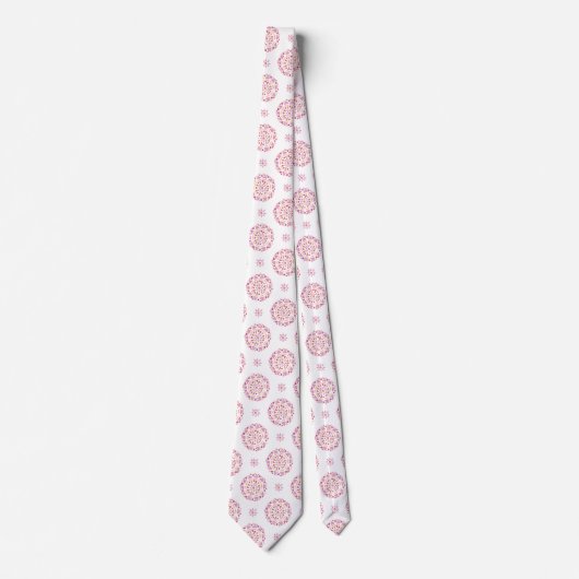 Cravate Mandala Orange Red Pink Lesbian Pride Drapeau (Devant)