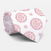 Cravate Mandala Orange Red Pink Lesbian Pride Drapeau (Roulé)