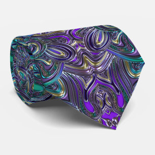 Cravate Mandala pourpre psychédélique super