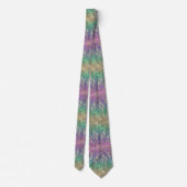 Cravate Mandala pourpre rose iridescent d'or vert (Dos)